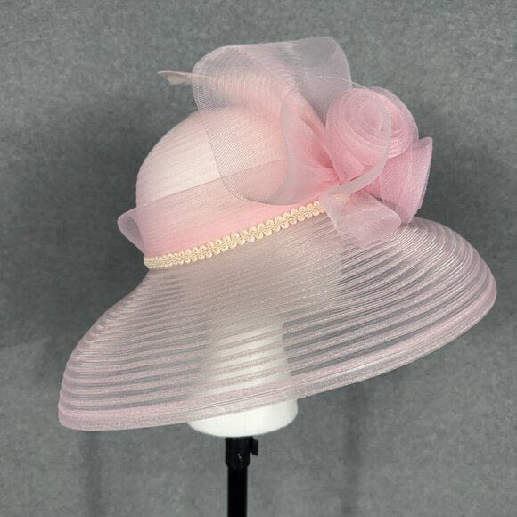 KENTUCKY DERBY HAT/ SUNDAY CHURCH MTG. HAT ; PASTEL PINK COLOR - Picture 5 of 7